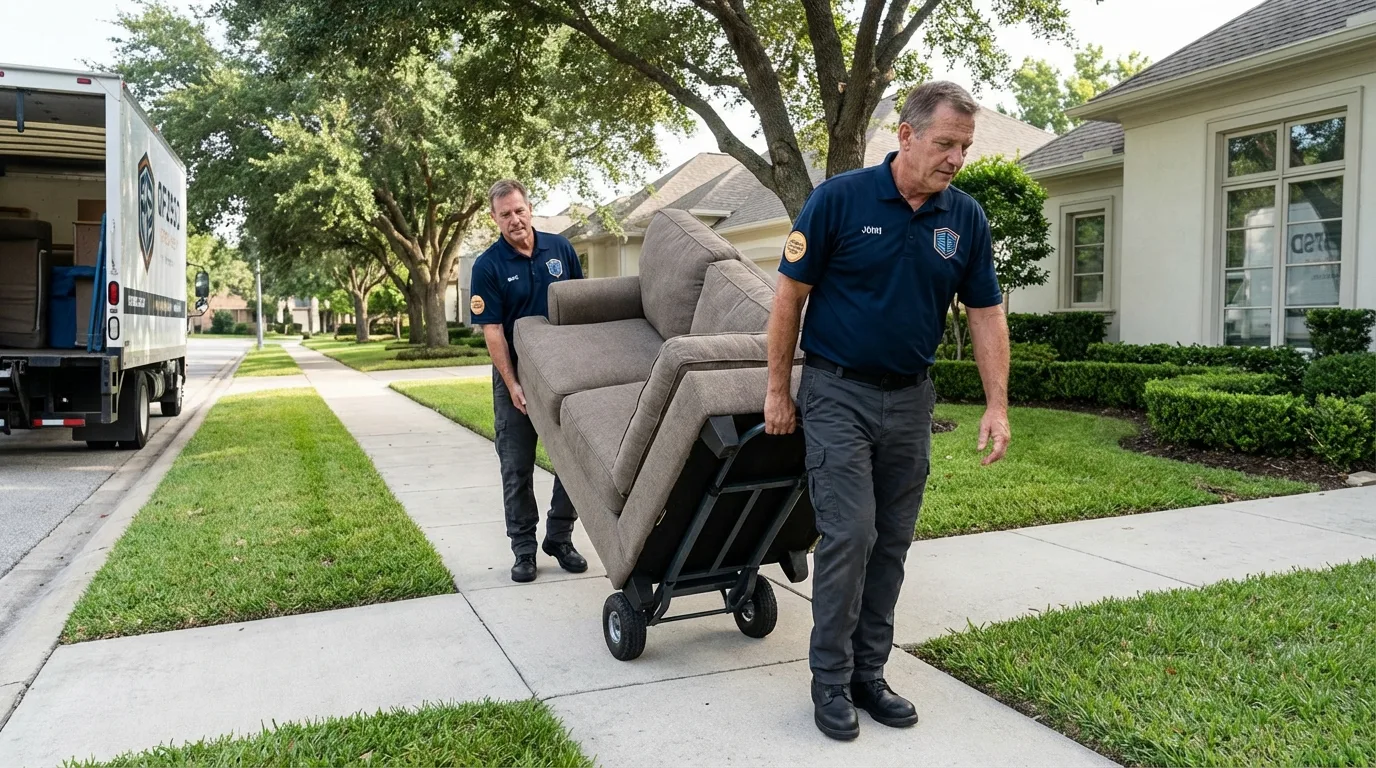 Local residential moving crew loading furniture in Eureka, IL